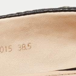 Pre Owned Prada Sport Black Leather Studded Smoking Slippers Size 38.5