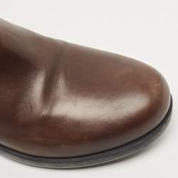Prada Sport Brown Leather Ankle Boots Size 38