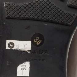 Prada Sport Brown Leather Ankle Boots Size 38