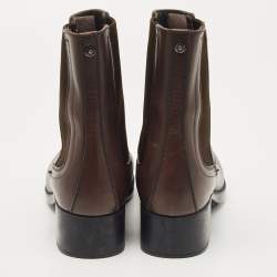 Prada Sport Brown Leather Ankle Boots Size 38