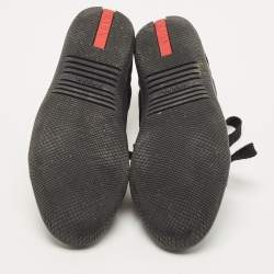 Pre Owned Prada Sport Black Nylon Fabric and Leather Low Top Sneakers Size 37.5