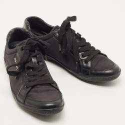 Pre Owned Prada Sport Black Nylon Fabric and Leather Low Top Sneakers Size 37.5