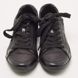 Pre Owned Prada Sport Black Nylon Fabric and Leather Low Top Sneakers Size 37.5