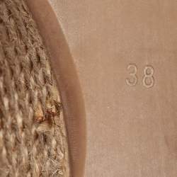 Pre Owned Prada Sport Black Braided Leather Espadrille Wedge Sandals Size 38