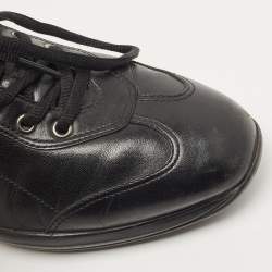 Pre Owned Prada Sport Black Leather Low Top Sneakers Size 37.5