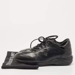 Pre Owned Prada Sport Black Leather Low Top Sneakers Size 37.5