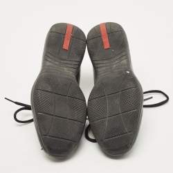 Pre Owned Prada Sport Black Leather Low Top Sneakers Size 37.5