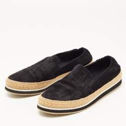 Pre Owned Prada Sport Black Suede Espadrille Sneakers Size 39