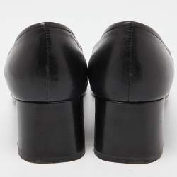 Prada Sport Black Leather Block Heel Pumps Size 39