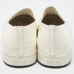 Pre Owned Prada Sport Off White Patent Leather Slip On Sneakers Size 39