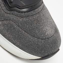 Prada Sport Two Tone Lurex Fabric Low Top Sneakers Size 39