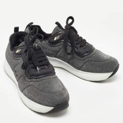 Prada Sport Two Tone Lurex Fabric Low Top Sneakers Size 39