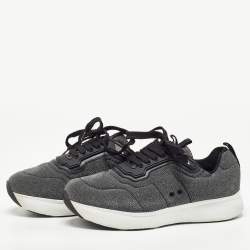 Prada Sport Two Tone Lurex Fabric Low Top Sneakers Size 39