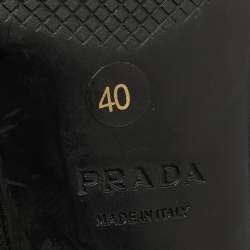 Pre Owned Prada Sport Black Leather and Patent Cap Toe Pumps Size 40