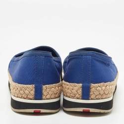 Pre Owned Prada Sport Blue Canvas Espadrille Sneakers Size 38