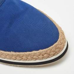 Pre Owned Prada Sport Blue Canvas Espadrille Sneakers Size 38