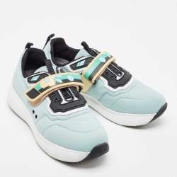 Prada Sport Blue Nylon Velcro Low Top Sneakers Size 37.5
