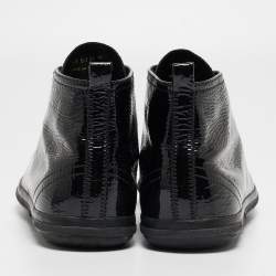 Pre Owned Prada Sport Black Patent High Top Sneakers Size 38