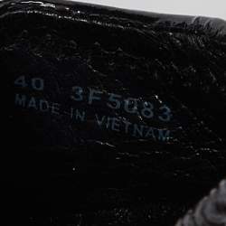 Pre Owned Prada Sport Black Patent Leather Bow Scrunch Ballet Flats Size 40