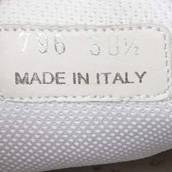Pre Owned Prada Sport White Leather and Mesh Double Velcro Strap Slip On Sneakers Size 38.5