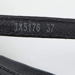 Pre Owned Prada Sport Black Patent Leather Strappy Bow Slingback Wedge Sandals Size 37