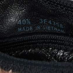 Pre Owned Prada Sport Black/Brown Patent Leather and Velvet Toe Cap Scrunch Ballet Flats Size 40.5