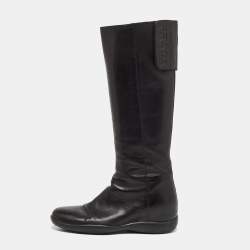 Prada Sports Black Leather Knee Length Boots Size 39 Prada Sport | TLC