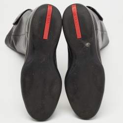 Pre Owned Prada Sports Black Leather Knee Length Boots Size 39