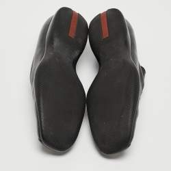 Prada Sport Black Leather Slip On Loafers Size 38