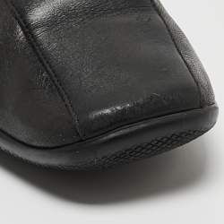 Prada Sport Black Leather Slip On Loafers Size 38