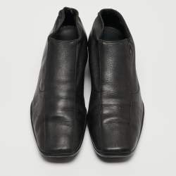 Prada Sport Black Leather Slip On Loafers Size 38