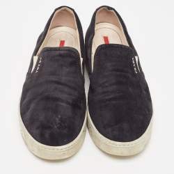 Prada Sport Black Suede Slip On Sneakers Size 38.5