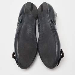 Pre Owned Prada Sport Blue Patent Leather Fringe Detail Ballet Flats Size 37