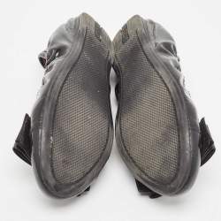 Prada Sport Black Patent Leather Bow Scrunch Ballet Flats Size 36.5