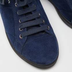 Prada Sport Blue Suede Wedge Sneakers Size 36
