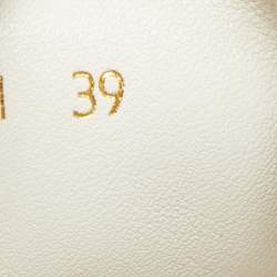 Pre Owned Prada Sport Gold Glitter Leather Cap Toe Low Top Sneakers Size 39