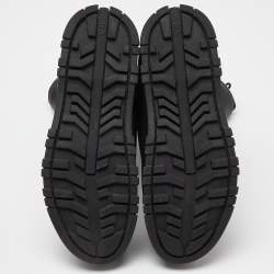 Pre Owned Prada Black Leather Knee Length Boots Size 39.5