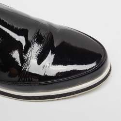 Prada Sport Black Patent Leather Slip On Loafers Size 39