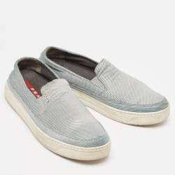 Prada Sport Grey Mesh Slip On Sneakers Size 37