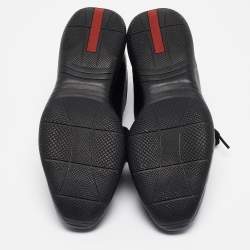 Prada Sport Black Leather Low Top Sneakers Size 39