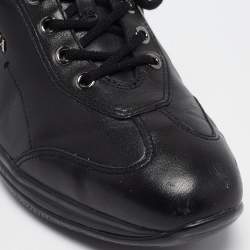 Prada Sport Black Leather Low Top Sneakers Size 39