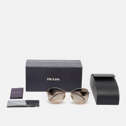 Prada Gold Gradient SPR57Y Logo Square Sunglasses