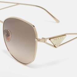 Prada Gold Gradient SPR57Y Logo Square Sunglasses