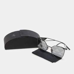 Prada Black Tone/Grey SPR50Z All-Over Logo Cat-Eye Sunglasses