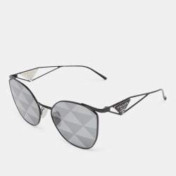 Prada Black Tone/Grey SPR50Z All-Over Logo Cat-Eye Sunglasses