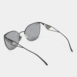 Prada Black Tone/Grey SPR50Z All-Over Logo Cat-Eye Sunglasses