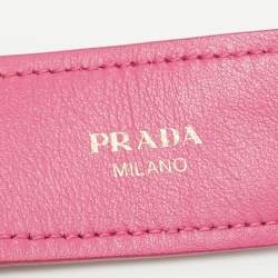 Prada Pink Saffiano Leather Crystal Embellished Shoulder Bag Strap