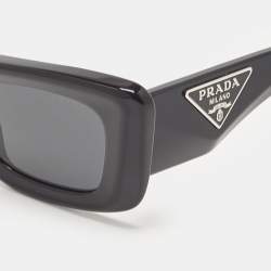 Prada Black SPR 13Z  Symbole Rectangular Sunglasses