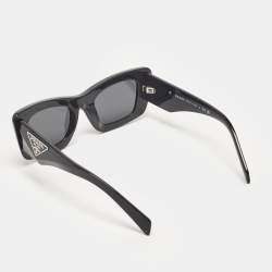 Prada Black SPR 13Z  Symbole Rectangular Sunglasses