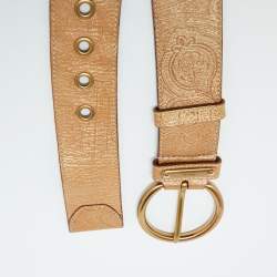 Prada Metallic Gold Leather Waist Belt 80CM
